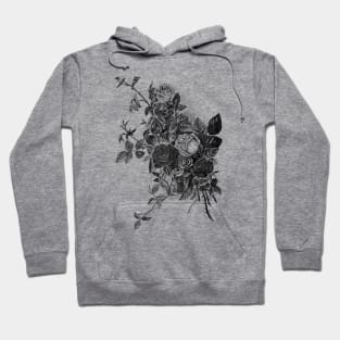 Black Rose Flowers Bouquet Hoodie